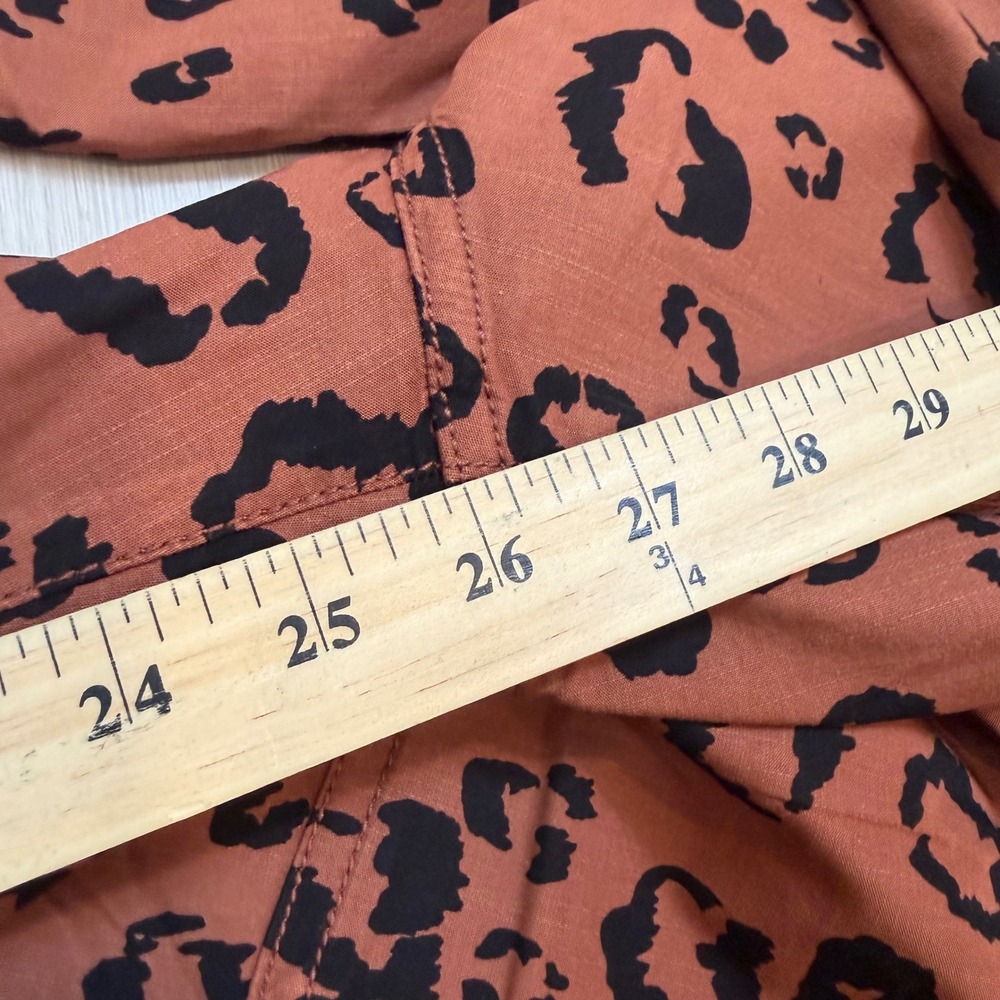 Maeve Anthropologie The Colette Leopard Print Cropped Wide Leg Pants Brown 29 - Picture 11 of 11